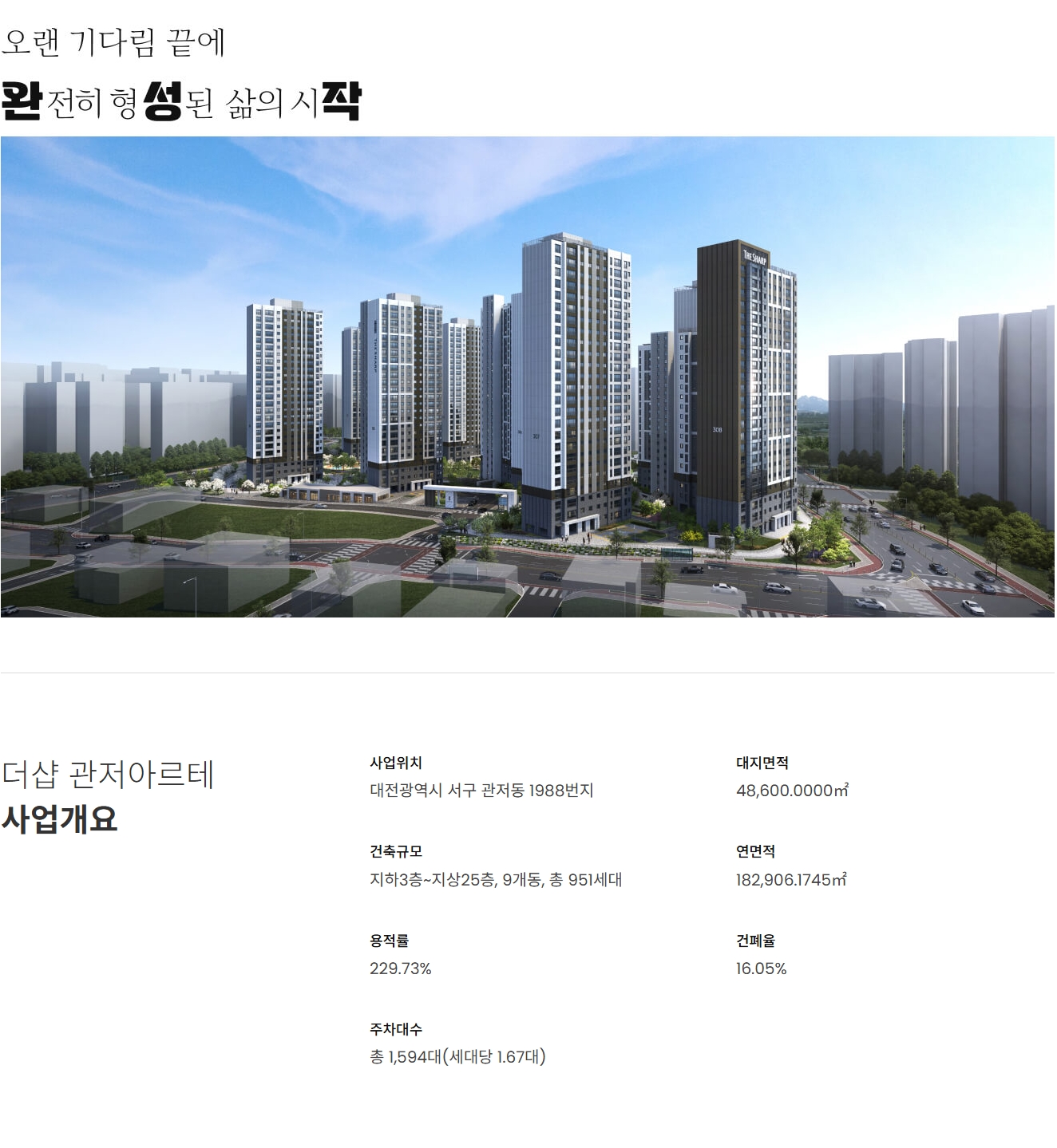 더샵 관저아르테 사업개요 이미지